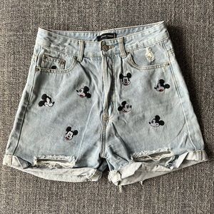 Embroidered Mickey Shorts